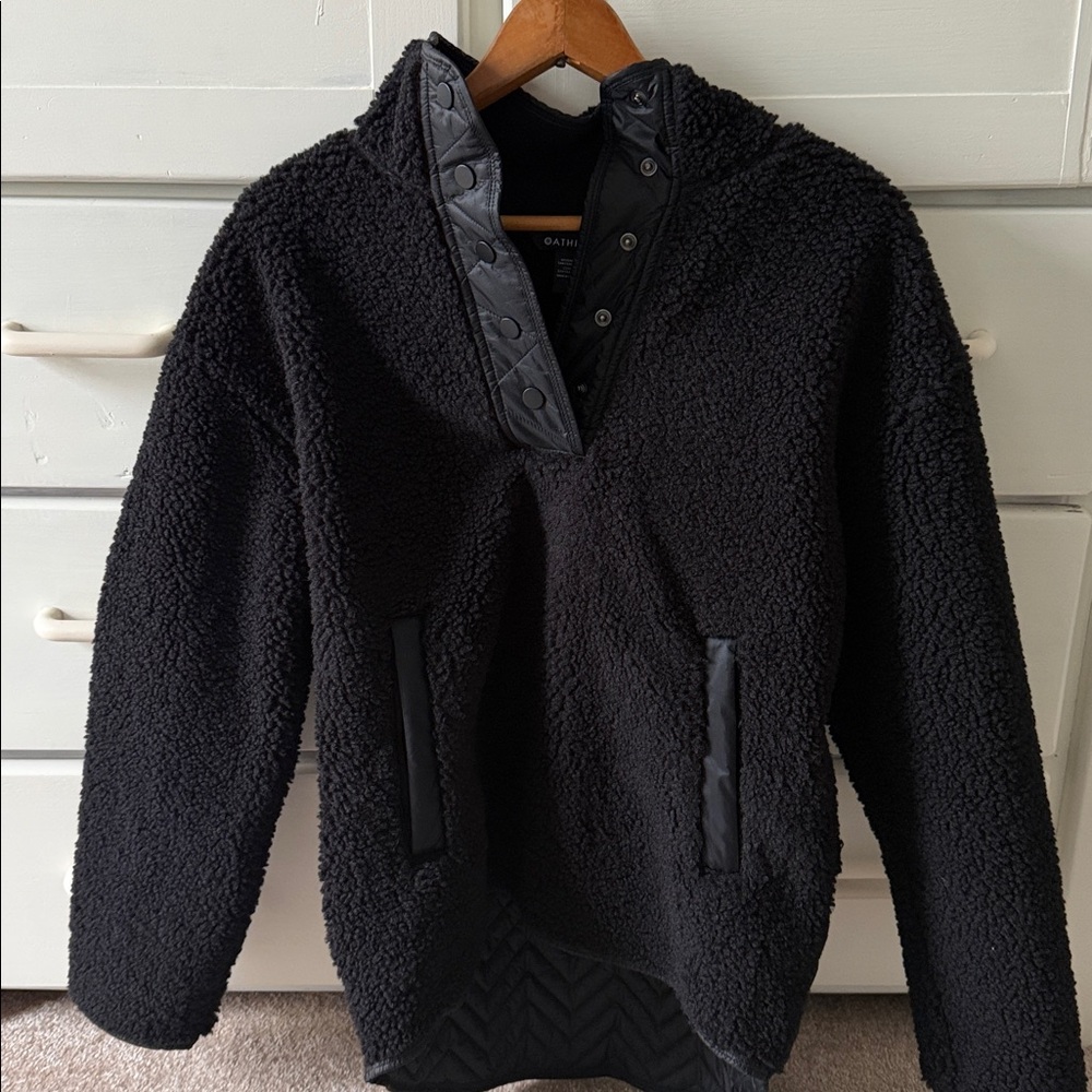 Athleta Cozy Sherpa Snap Zip-Up Pullover